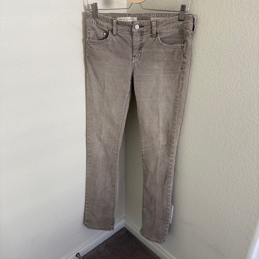 Pilcro & The Letterpress Parallel Straight Leg Corduroy Pants gray size 26